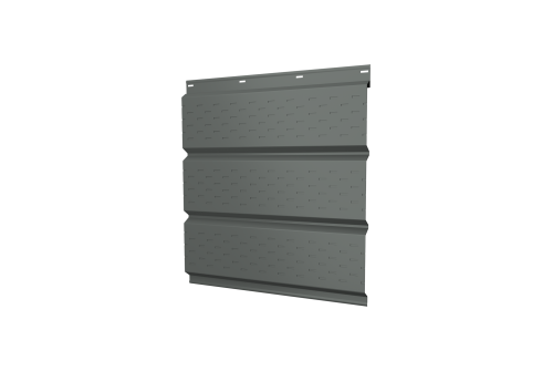 Софит металлический полная перфорация 0,45 PE с пленкой RAL 7005 мышино-серый