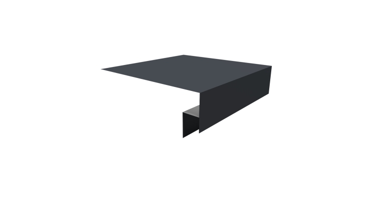 Планка околооконная сложная Экобрус Grand Line 250х50х25 0,45 PE с пленкой RAL 7024 мокрый асфальт (2м)