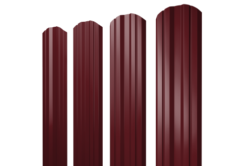 Штакетник Twin фигурный 0,45 PE-Double RAL 3005 красное вино