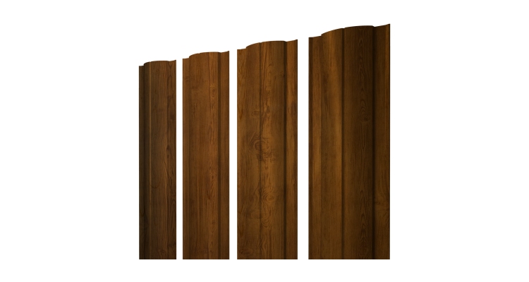 Штакетник Круглый с прямым резом 0,45 Print Elite Golden Wood TwinColor