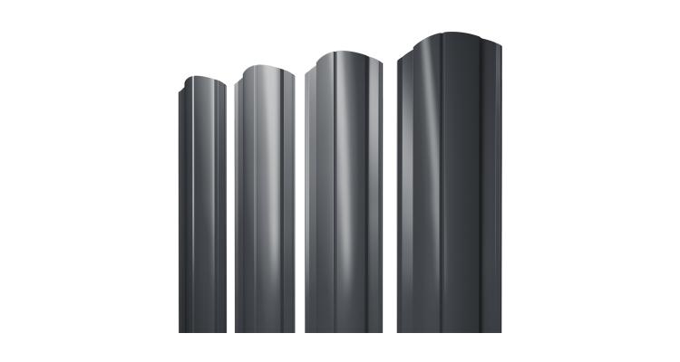 Штакетник Круглый фигурный 0,5 Atlas X RAL 7024 мокрый асфальт