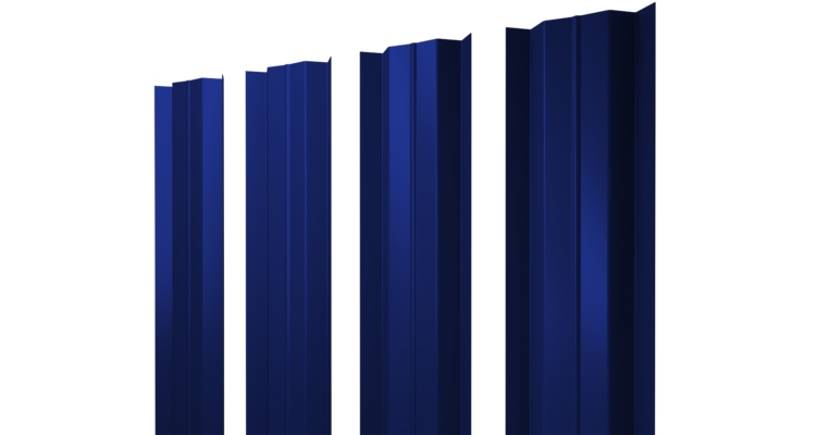 Штакетник М-образный В с прямым резом 0.45 PE RAL 5002 ультрамариново-синий