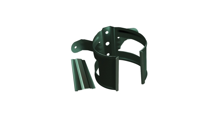 Хомут трубы металлический на дерево Grand Line ПВХ зеленый (RAL 6005)