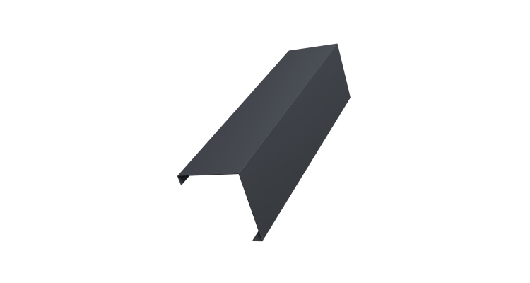 Декоративная накладка на столб универсальная угловая 80х80 для забора жалюзи 0,45 PE-Double RAL 7024 мокрый асфальт (2м)