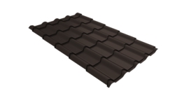 Металлочерепица камея Grand Line 0,45 Drap-double TX RR 32 темно-коричневый