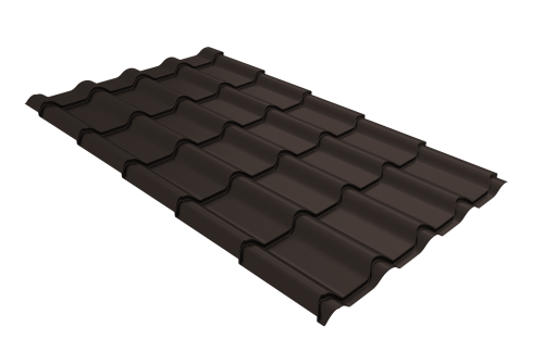 Металлочерепица камея Grand Line 0,45 PE-Double RR 32 темно-коричневый