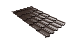 Металлочерепица  квинта плюс Grand Line c 3D резом 0,45 Drap TR RAL 8017 шоколад