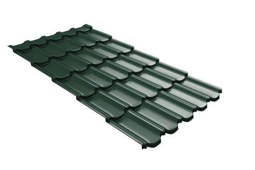 Металлочерепица  квинта плюс Grand Line c 3D резом 0,45 Drap TX RAL 6005 зеленый мох