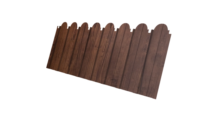 Профнастил C10A фигурный 0.45 Print Premium с пленкой Cherry Wood Fresh TwinColor