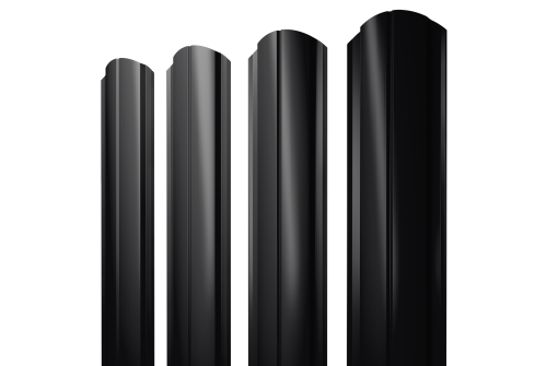 Штакетник Полукруглый Slim фигурный 0.45 Drap TX RAL 9005 черный