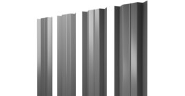 Штакетник М-образный В с прямым резом 0.5 Satin RAL 9006 бело-алюминиевый