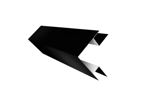 Планка угла внешнего сложного Блок-хаус new 0,5 Satin Matt RAL 9005 черный (2м)