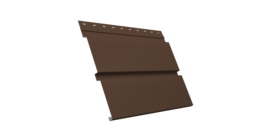 Софит металлический Квадро Брус с перфорацией 0,5 Satin с пленкой RAL 8017 шоколад