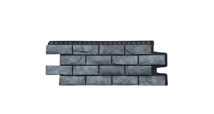 Фасадная панель GL Колотый камень Design Plus антрацит c черным швом