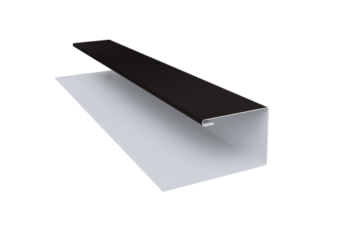 Планка П-образная Экобрус 0,5 Satin с пленкой RAL 9005 черный (3м)