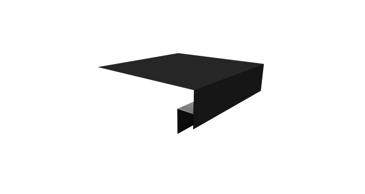 Планка околооконная сложная Экобрус Grand Line 250х50х25 0,45 Drap TX RAL 9005 черный (3м)