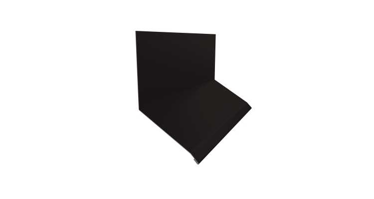 Планка примыкание верхнее к стене фальц Grand Line 150х130х20 0,45 Drap ST RAL 9005 черный (3м)