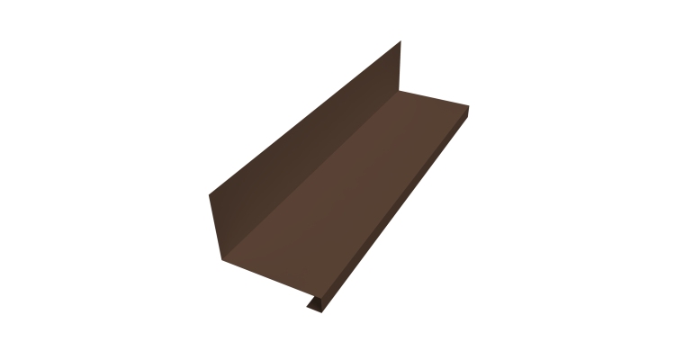 Планка примыкание нижнее к трубе фальц 0,45 Drap TwinColor RAL 8017 шоколад (3м)