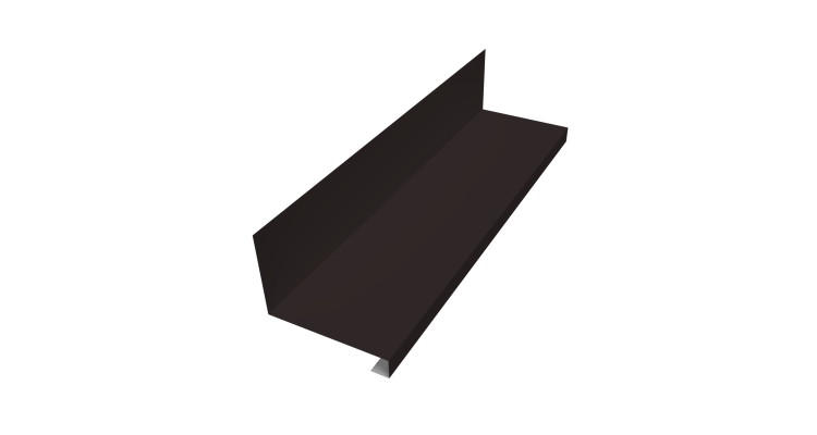 Планка примыкание нижнее к трубе фальц 0,5 Drap RAL 9005 черный (2м)