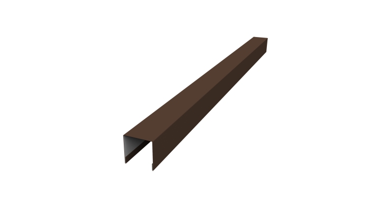 Планка вертикальная лицевая для забора жалюзи Palermo 0,45 PE RAL 8017 шоколад (2,5м)