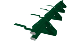 Снегозадержатель трубчатый для композитной черепицы Roman RAL 6005 (3м)