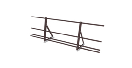 Ограждение кровельное со снегозадержателем на фальц Optima 0,65х2м RAL 8017