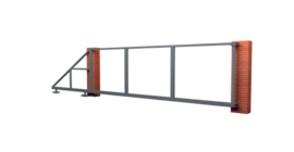 Ворота откатные Жалюзи к кирпичному столбу 2,0х6,0 RAL 7024